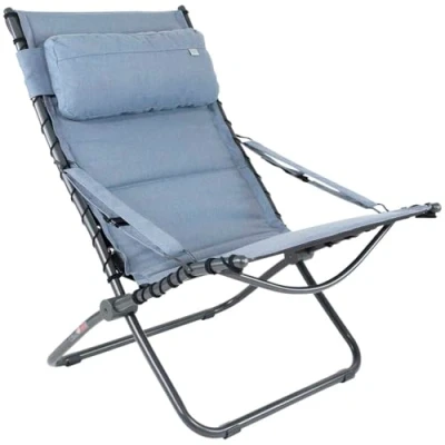 Abbildung von Crespo Campingstuhl AP 262 Tex Comfort Garten Liege Stuhl Lounger Klappstuhl Alu blau