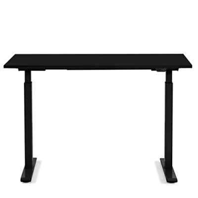 Abbildung von Kare Design Office 120x70cm, Elektrisch Doppelmotor, Stufenlos höhenverstellbares Tischgestell inkl. Tischplatte, Steh Sitz Schreibtisch Schwarz, 18mm MFC ABS Kunststoffkante