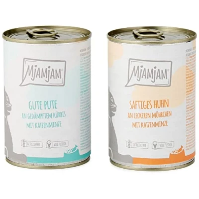 Abbildung von MjAMjAM Premium Nassfutter für Katzen Monopaket I mit Huhn und Pute, 6er Pack (6 x 400 g), getreidefrei extra viel Fleisch