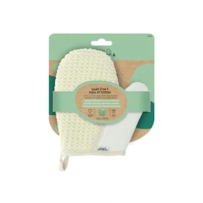 Abbildung von OMNIA BOTANICA 2 in 1 Sisal und Baumwolle Massiert peelt den Körper der Tiefe straffende Haut Massagehandschuh für Badehandschuh Spa Intensives Peeling