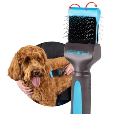 Abbildung von The Doodle Brush Hundebürste für Goldendoodles &amp; Labradoodle, hundebü langhaar Pudelbürste entfilzer Hunde zupfbürste hund, Entwirrungsbürste Hundehaarbürste (Einzelkopf)
