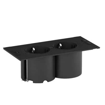 Abbildung von Bachmann 929.000 DUE Steckdoseneinheit, 2 x Schuko (ohne Deckel), 9 20 13 cm