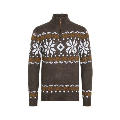 Abbildung von Solid Norwin Strickpullover, Herren, Größe: Large, Dark brown