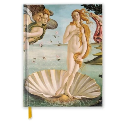 Abbildung von Premium Skizzenbuch: Sandro Botticelli, Die Geburt der Venus: Unser hochwertiges Blankbook mit festem, künstlerisch geprägtem Einband im Format 28 cm x 21,6