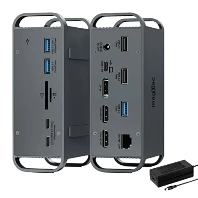 Abbildung von USB C Docking Station Dual Monitor 2 HDMI, Laptop Triple Display mit netzteil, 3 Displayport, Ethernet, USB3.2 GEN Ports, SD/TF Slots, for Dell/HP/Lenovo/Type Windows Laptops