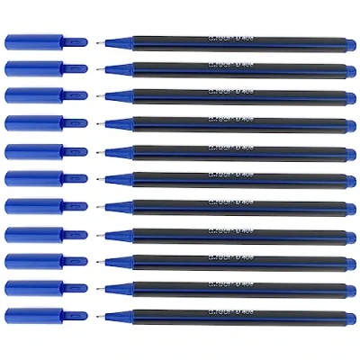 Abbildung von D.RECT Fineliner Set 12 Stück Filzstift Für Den Täglichen Gebrauch Geeignet Feinleiner Stift Superfeine, Linienbreite Ca. 0.4 mm Blau