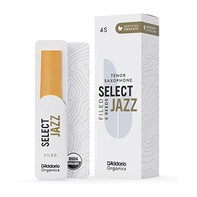 Abbildung von D&#039;Addario Organisch Select Jazz Filed Tenor Saxophon Stimmzungen Saxophonrohre Das erste und einzige Bio Schilfrohr 4 Weich, 5 Packung