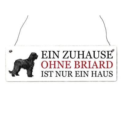 Abbildung von Interluxe Shabby Vintage Schild Türschild EIN ZUHAUSE OHNE Briard Holzschild Dekoschild