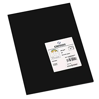 Abbildung von Canson 200040217 Iris Vivaldi glattes, farbiges Papier, A3, schwarz 38
