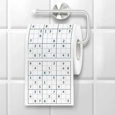 Abbildung von Sudoku Klopapier, Lustiges Toilettenpapier, Rätsel mit