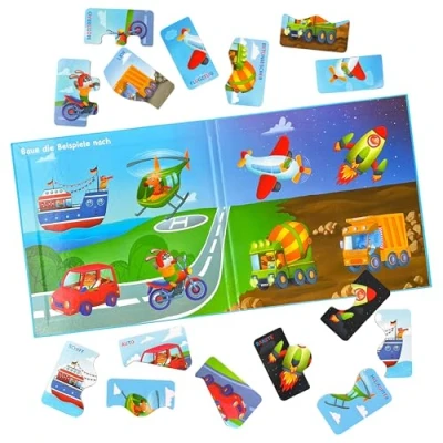 Abbildung von MAGNIKON Puzzle Erste Große Puzzles 2 Teile Verkehrsmittel mit 16 Magneten, Puzzleteile, magnetisch