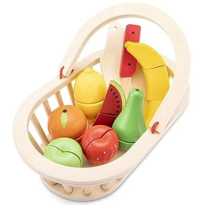 Abbildung von New Classic Toys 10588 Kinderrollenspiele Schneide Set Obstkorb