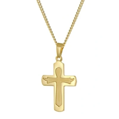 Abbildung von trendor 28598 Kreuz Anhänger Gold 333 / 8 Kt. + Goldplattierte Silber Kette