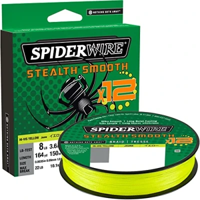 Abbildung von Spiderwire Stealth Smooth 12 Braid Hi Vis Yellow 150m Geflochtene Schnur