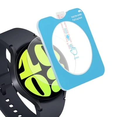 Abbildung von kwmobile 2X Schutzglas kompatibel mit Samsung Galaxy Watch 6 44mm Folie Hart Glas Schutzfolie für Smartwatch Displayschutz Fitness Tracker Transparent