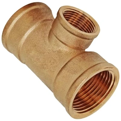 Abbildung von T Stück Reduzierend mit Innengewinde 1 x 3/4 Zoll IG Gewinde Fitting aus Messing