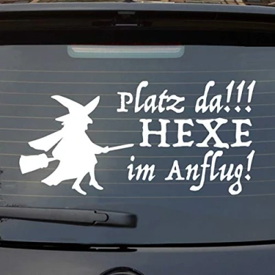 Abbildung von Hellweg Druckerei Platz da Hexe im Anflug Auto Aufkleber Sticker Heckscheibenaufkleber