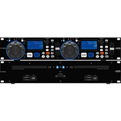 Abbildung von IMG Stageline CD 230USB DJ Dual und MP3 Spieler mit USB 2.0 Schnittstelle, Cinch Anschlüsse SD/MMC Card Slot, in Schwarz