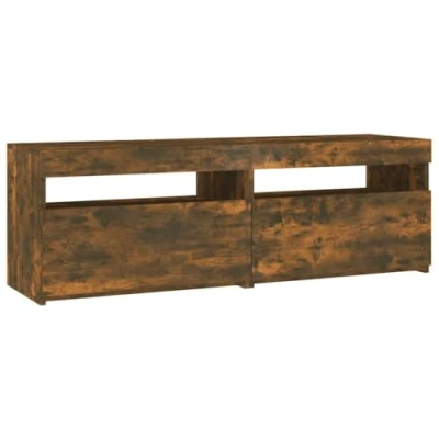 Abbildung von vidaXL TV Schrank mit LED Leuchten Lowboard Möbel Tisch Sideboard Fernsehtisch Fernsehschrank HiFi Räuchereiche 120x35x40cm