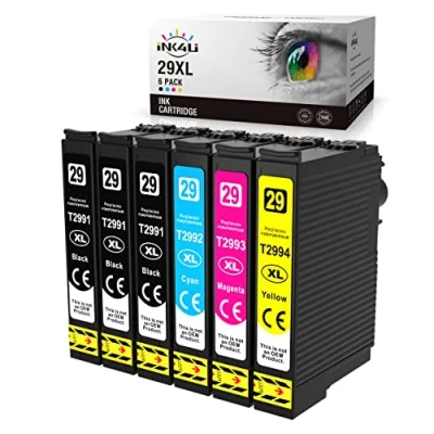 Abbildung von INK4U 29 XL Kompatible Tintenpatronen für Epson 29XL Expression Home XP 235 245 247 255 257 332 335 342 345 352 355 432 (3 Schwarz,1 Cyan,1 Magenta,1 Gelb)