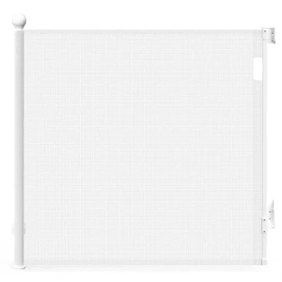 Abbildung von VOUNOT Treppenschutzgitter Türschutzgitter Ausziehbar 0 180CM, Kinderschutzgitter Absperrgitter Baby, Schutzgitter Treppe, Treppenschutzrollo für Kinder, Katzen und Hunde, Weiß