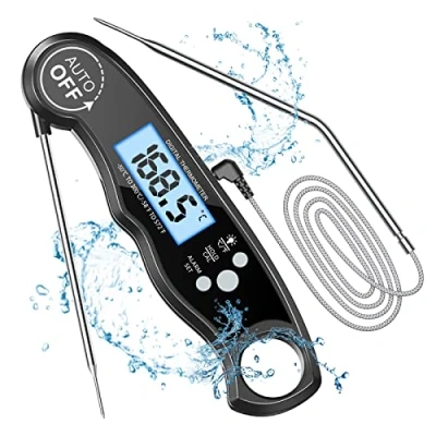 Abbildung von CIRYCASE Fleischthermometer Digital, Sofort Ablesbares Bratenthermometer Grillthermometer, Externe Sonde mit 2 Lange &amp; Magnet, Alarmfunktion, Thermometer für Heimbrauerei Weinbereitung, Ofen