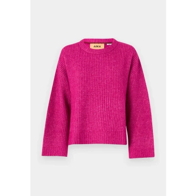 Abbildung von JJXX Jxsigga Diverse CREW NECK Strickpullover, Damen, Größe: Small, Fuchsia red