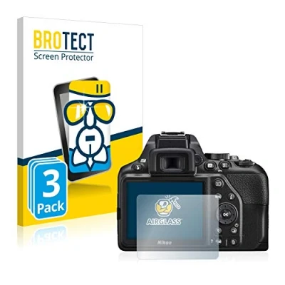 Abbildung von BROTECT Schutzglas für Nikon D3500 / D3300 (3 Stück) Schutzfolie Panzer Folie Glas [Extrem Kratzfest 9H, Anti Fingerprint, Ultra Transparent]