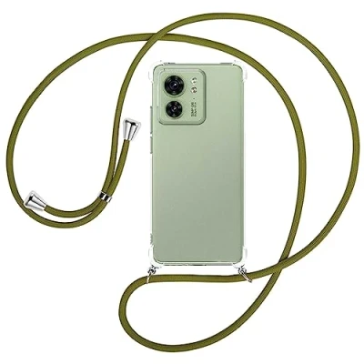 Abbildung von mtb more energy® Handykette kompatibel mit Motorola Edge 40 5G Khaki Smartphone Hülle zum Umhängen Anti Shock Full TPU Case