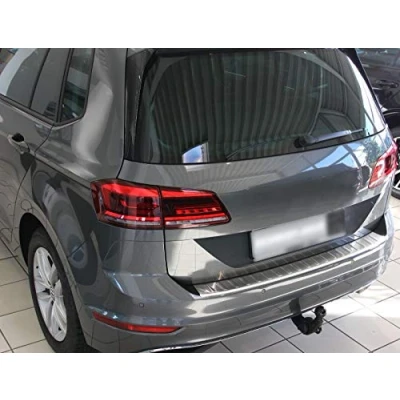 Abbildung von Ladekantenschutz Edelstahl MATT kompatibel für VW GOLF SPORTSVAN ab 2014 mit Abkantung premium Qualität von RECAMBO