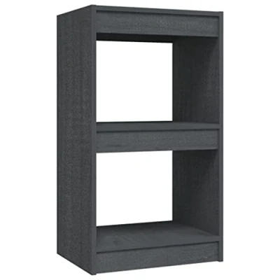 Abbildung von vidaXL Massivholz Kiefer Bücherregal Standregal Aktenregal Regal Wandregal Büroregal Mehrzweckregal Holzregal Lagerregal Grau 40x30x71,5cm