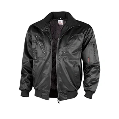 Abbildung von Qualitex Workwear Pilotenjacke mit festem Arm &amp; Steppfutter schwarz, Gr. 4XL