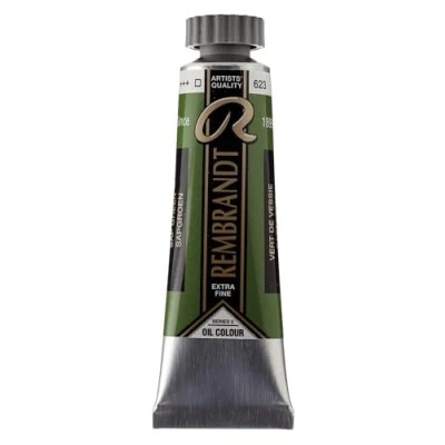 Abbildung von Rembrandt Ölfarbe Extra Fine Quality Oil Paint Tube 15 ml Saftgrün 623 Hohe Lichtechtheit und Pigmentkonzentration Artist Grade Made in Netherlands