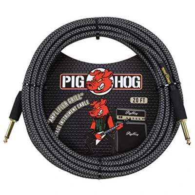 Abbildung von Pig Hog Vintage Serie Instrumentenkabel, Amplifier Grill, 6m/20ft, 6.35 (1/4) auf (1/4), Hochwertige Qualität, Gewebt