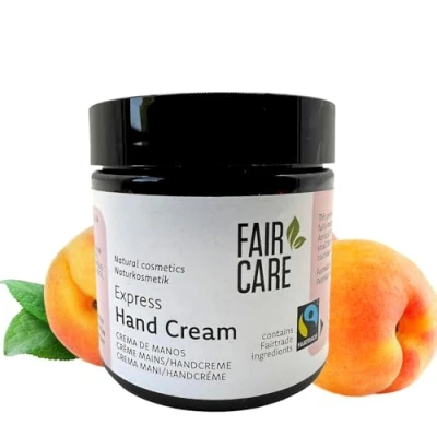Abbildung von FAIR CARE Handcreme Aprikose 100ml Express Hautpflege mit Fairtrade Zutaten nachhaltige Handpflege