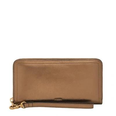 Abbildung von Fossil Small Logan Geldbörse, Damen, Größe: One Size, Metallic
