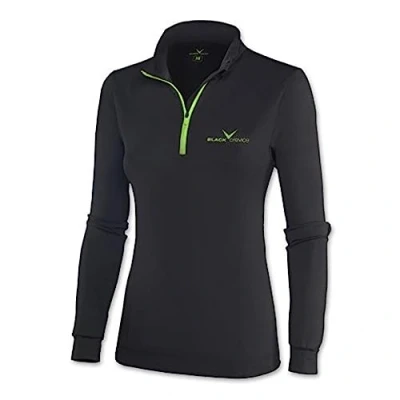 Abbildung von Black Crevice Herren Skirolli Zipper Shirt, schwarz/grün, M