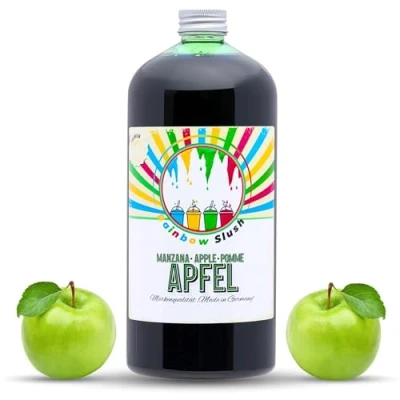 Abbildung von Rainbow Slush Sirup AZO FREI 1 Liter Flasche Konzentrat für Slushy Maker Eis Slushmaschinen Eismaschinen Getränke 1:5 bis 1:20 (Apfel)