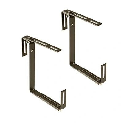 Abbildung von Xclou 343100 Blumenkastenhalterung ohne Bohren, Haken und Halter, Dunkelbraun, 19x5x17 cm