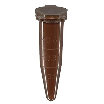 Abbildung von MUHWA 1000 Stück Polypropylen Mikrozentrifugenröhrchen mit Schnappverschluss, 0,5 ml Fassungsvermögen Mikrotuben (braun)