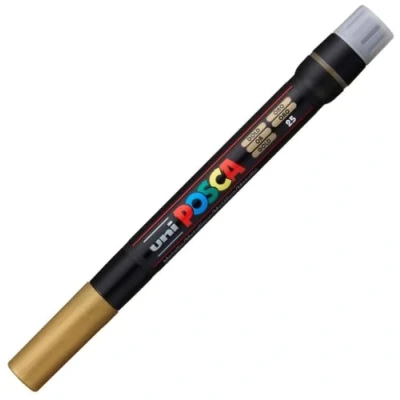 Abbildung von uni ball 181681 POSCA Marker mit Pinselspitze, gold