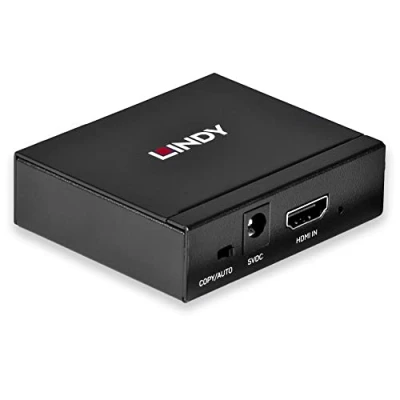 Abbildung von LINDY HDMI 4K Splitter 2 Port 3D, 2160p30 Kompakter Splitter, verteilt ein Signal auf zwei Ausgänge, für Full HD bis 1080p und auch UHD 4Kx2K (38158)