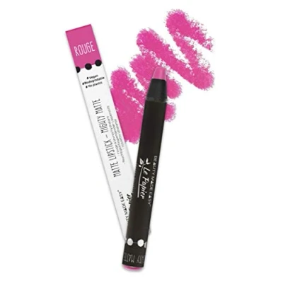 Abbildung von Beauty Made Easy Le Papier feuchtigkeitsspendender, matter, plastikfreier, veganer Lippenstift mit Shea Butter, Mighty Matte ROUGE