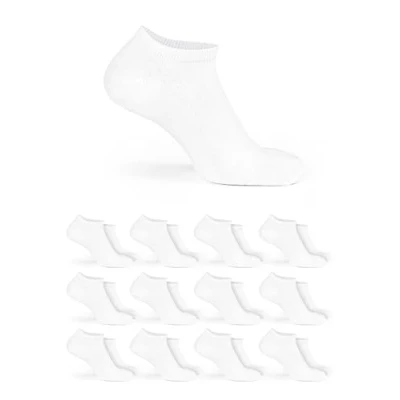 Abbildung von Basic Treasure 12 Paar Weiße Sneaker Socken Damen und Herren 35 38, Baumwolle Socken, Atmungsaktiv, Kurze Unisex, Schwarze, oder Graue