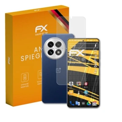 Abbildung von atFoliX Panzerfolie kompatibel mit OnePlus 13 Schutzfolie, entspiegelnde und stoßdämpfende FX Folie (3X)