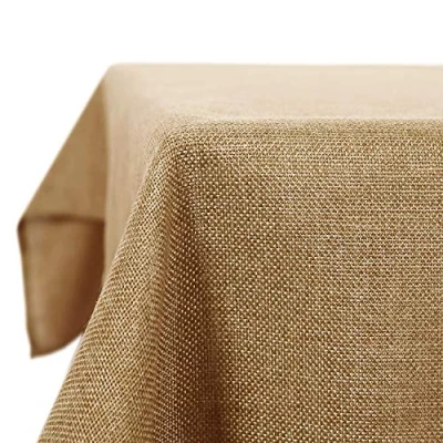 Abbildung von Deconovo Tischdecke Leinenoptik Tischwäsche Wasserabweisend Tischtuch Abwischbar (1er Set, pflegeleichte Tischdecken rechteckige Table Cloth), Lotuseffekt