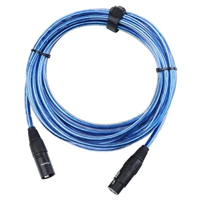 Abbildung von Pronomic XFXM Blue 5 Mikrofonkabel (5m Länge, XLR female 3 pol &gt; male pol, Stecker handgelötet, säure und ölfest, Spannzangen Zugentlastung) Metallic Blau