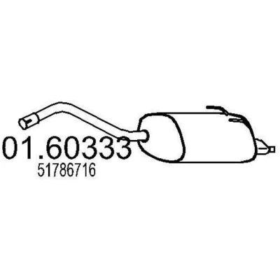 Abbildung von MTS 01.60333 Endschalldämpfer 890 FIAT: 500 Schrägheck, C Cabrio