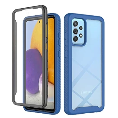 Abbildung von XINNI Hülle für Samsung Galaxy A52S(A52 4G 5G), 360 Grad Stoßfeste Schutzhülle mit Integriertem Bildschirmschutz, Robuster Bumper Outdoor Full Body Case, Dunkelblau