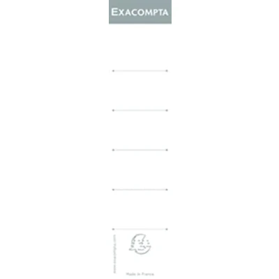 Abbildung von Exacompta 5358E 10er Pack Ordner Rückenschild. Etiketten 50 x 180 mm selbstklebend für weiß mit Beschriftungslinien